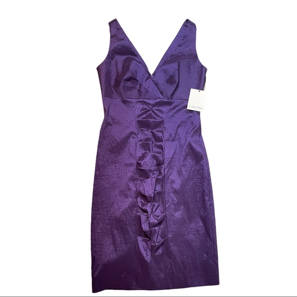 NWT Calvin Klein V Neck Cocktail Sheath Dress - Picture 6 of 14